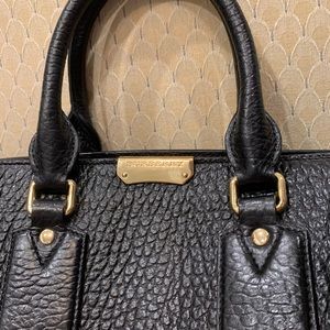 Lambskin Burberry handbag with brass hardware